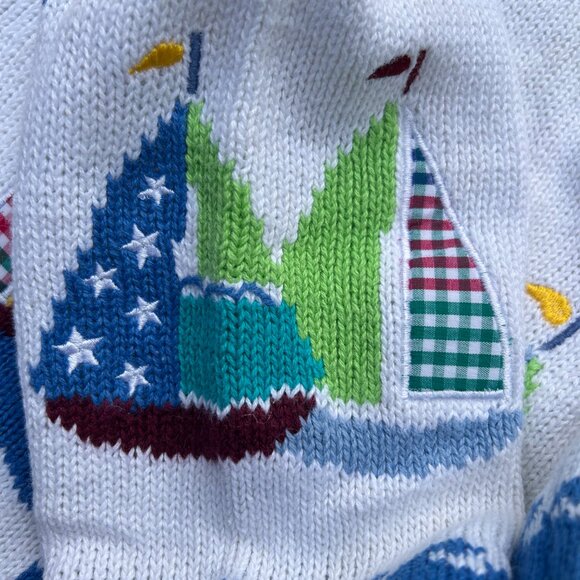 The Quacker Factory women's 2X cardigan sweater sailboats boats - Picture 6 of 16